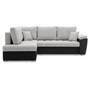 Rozkládací rohová sedací souprava VEGAS 245/190 Světle šedá/černá eko-kůže Levá - galerie #1