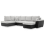 Rozkládací rohová sedací souprava VEGAS 315/190 Levá Šedá/černá - galerie #1