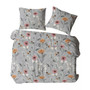 Flanelové povlečení 1711N KVĚTINY šedé 140x200 cm