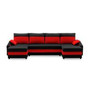 Velká rohová rozkládací sedací souprava SPARTA Černá/červená