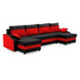 Velká rohová rozkládací sedací souprava SPARTA Černá/červená - galerie #1