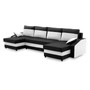Velká rohová rozkládací sedací souprava SPARTA Černá/bílá - galerie #2
