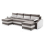 Velká rohová rozkládací sedací souprava SPARTA Šedá/bílá - galerie #2