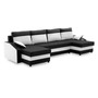 Velká rohová rozkládací sedací souprava SPARTA model 2 Černá/bílá - galerie #1