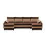 Velká rohová rozkládací sedací souprava SPARTA model 2 Hnědá/hnědá