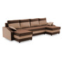 Velká rohová rozkládací sedací souprava SPARTA model 2 Hnědá/hnědá - galerie #1