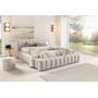 Čalouněná postel GINO 140x200 cm s nízkým čelem Béžová - galerie #1