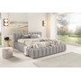 Čalouněná postel GINO 160x200 cm s nízkým čelem Šedá I - galerie #1