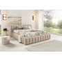 Čalouněná postel GINO 180x200 cm s nízkým čelem Béžová I - galerie #1