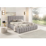 Čalouněná postel GINO 160x200 cm s vysokým čelem Šedá I - galerie #1