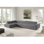 Rohová rozkládací sedací souprava BENJAMIN 155 XL Levá Šedá V