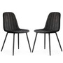 Set 2 ks čalouněných židlí LUMO - černá
