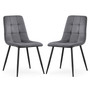 Set 2 ks čalouněných židlí NERO - šedá