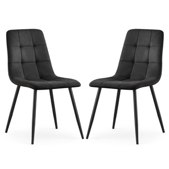 Set 2 ks čalouněných židlí NERO - černá