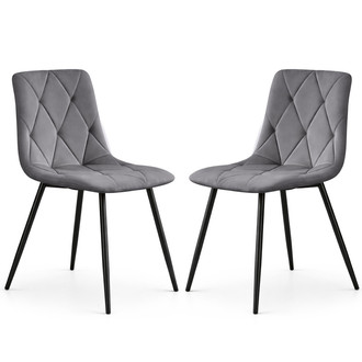 Set 2 ks čalouněných židlí MILO - šedá