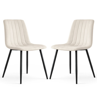 Set 2 ks čalouněných židlí LIVO - béžová