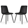 Set 2 ks čalouněných židlí LIVO - černá