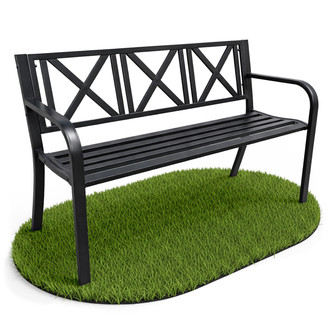 Zahradní lavička CROSS, černá