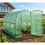 Zahradní fóliový tunel s kovovými dveřmi, zelený, 200x300x200 cm