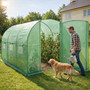 Zahradní fóliový tunel s kovovými dveřmi, zelený, 200x300x200 cm - galerie #2
