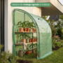 Nástěnný fóliový zahradní skleník, zelený, 100x200x210 cm - galerie #1