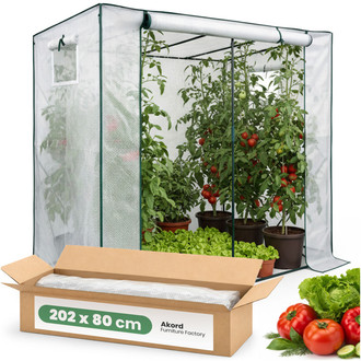 Zahradní fóliový skleník, bílý, 202x80x170 cm