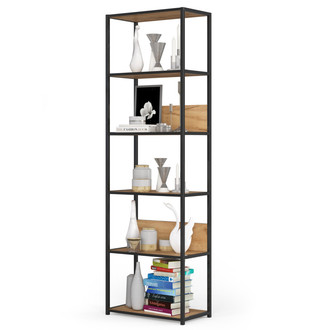 Regál 600, černá/řemeslný dub