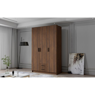 Šatní skříň ADA I 120 cm - ořech/černé úchytky