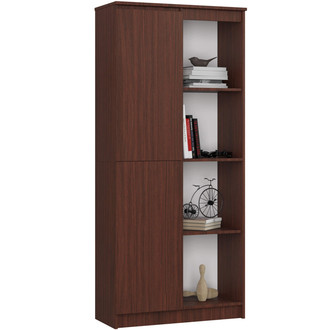 Regál R 80cm 1 dvířka 6 poličky wenge