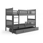 Dětská patrová postel KUBUS s matracemi a úložným prostorem 90x190 cm Šedá